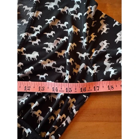 Chase And Wonder Horse Theme Faux Wrap Dress Black White *No Size Tag Smaller - Picture 9 of 10